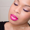 Purple Winged Liner and Bold Pink Lip