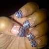 Blue and Black clear nail design