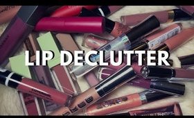 LIQUID LIPSTICK & LIP GLOSS DECLUTTER 💋 DRUGSTORE & HIGH END MAKEUP DECLUTTERING