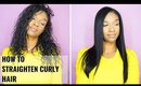 HOW TO STRAIGHTEN CURLY HAIR FAST | CURLY TO STRAIGHT HAIR || ADRIANA LATELY