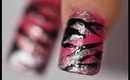 Pink Zebra-Esque Nail Tutorial  1.5 minutes!