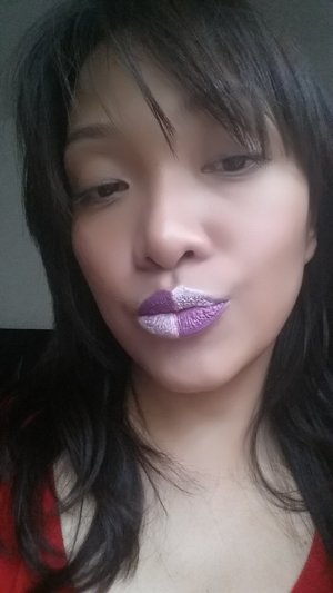 Purple and white Lip Design