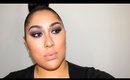 MAC X 9 Purple Smokey Eyes. (Full Face "how to" Tutorial) (double/small eyelids & full brows)