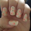 Peach roses nail art