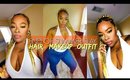 END OF THE SUMMER SLAY | BRAIDS OVER LOCS + MAKEUP + OUTFIT
