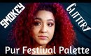 Pur Cosmetics Festival Palette Makeup tutorial Smokey eye and GLITTER!!