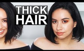 Hair Routine and How I Straighten My Thick Short Bob (FAST)