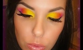 Yellow Pink and Orange Eye Shadow Sugarpill