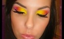 Yellow Pink and Orange Eye Shadow Sugarpill