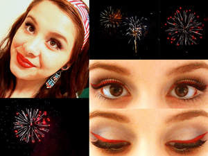 Some random snap shots of the fireworks from last night and also my patriotic make up that I had yesterday!