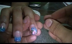 3D Dolphin Acrylic Nail Art :::... Jennifer Perez of Mystic Nails ☆