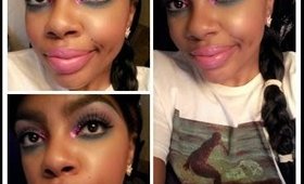 Makeup Look: Purple with light blues and glitter