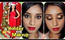 Classic holiday makeup tutorial for brown skin.