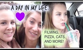 VLOG: A DAY IN MY LIFE! Behind the Scenes Filming, Pizza, Cats, and MORE