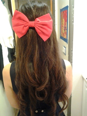 Christmas Holiday curls with a big red bow to top it off! 