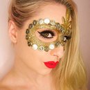 Gold Masquerade Mask Makeup by Gia Vittoria 