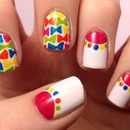 Candy Bow Tie and Half Moon Nail Art