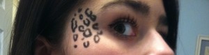 Drawn in black eyeliner 