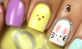 Easter Bunny Chick Nail Tutorial by The Crafty Ninja