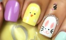 Easter Bunny Chick Nail Tutorial by The Crafty Ninja