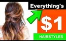 ★ EXPERIMENT:  HAIRSTYLES using Only $ DOLLAR TREE Hair Products?