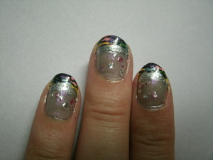 Multi-colored zebra manicure