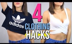 4 DIY CLOTHING Life Hacks EVERY Girl Should Know!
