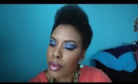 Blue Graphic Eyes & Sculpted Glowing Skin