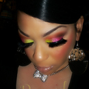 Lime Green And Pink Eye Look