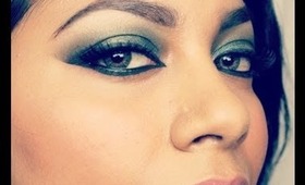 Dramatic Arabic Green Smokey Makeup