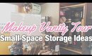 MAKEUP VANITY TOUR 2018 & SMALL SPACE STORAGE IDEAS || MelissaQ