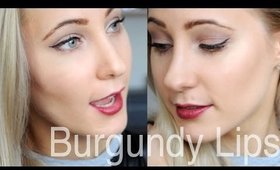 Drugstore Burgundy Lips & Easy Cat Eye Liner Makeup Tutorial!