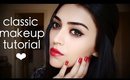 Classic Makeup Tutorial ❤  | Red Lips & Perfect Winged Liner