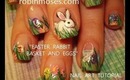 EASTER bunny in grass with hidden eggs design: robin moses nail art tutorial