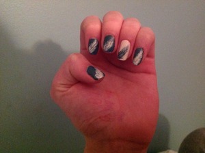 hand-drawn feather nails