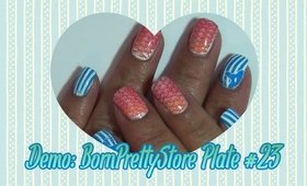 Demo: BornPrettyStore Plate #23 | Short Nails Mani [PrettyThingsRock]