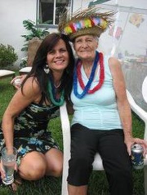 This is a picture of me with my 86 yr old Mom at a family bbq. Hair and makeup thanks to tips from Kandie :)
