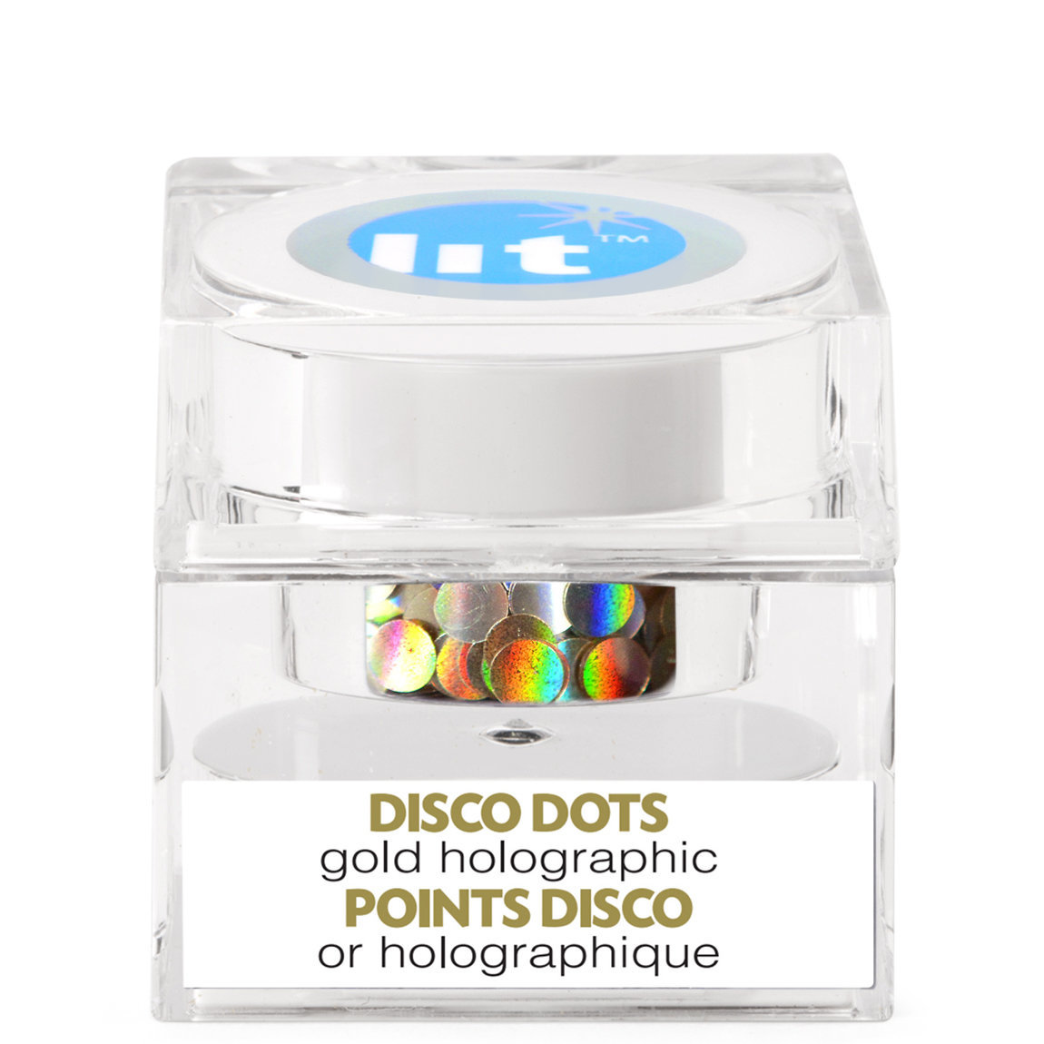 Lit Cosmetics Holographic Glitter Pigment Disco Dots Gold S3 alternative view 1 - product swatch.