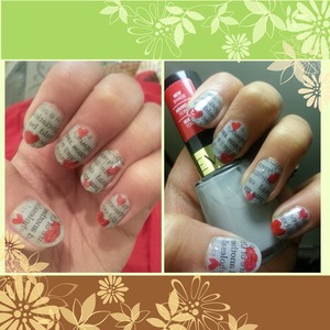 1st time doing love letter nails... saw it on youtube :)