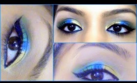 Gold Blue Green Eyes Makeup Tutorial Indian Festival Makeup For Shri Krishna Janmasthami