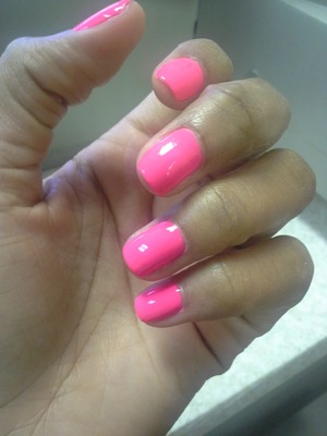 Neon pink nails!
