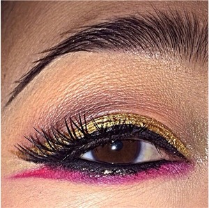 Using liquid liner and shadows to create this look. 