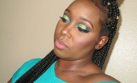 Blue and Green Halo cut crease Makeup tutorial