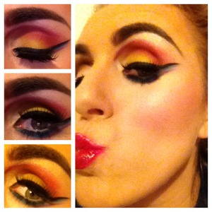 Bright colourful dramatic summer look 