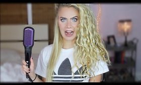 Testing Out Electric Hair Brush Straightener?!?