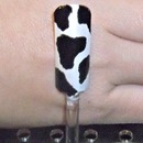 Cow print nail art