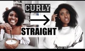 First time straightening my natural hair after 3 years // janet nimundele