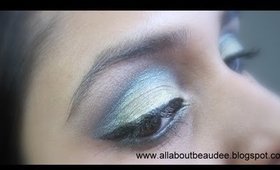 Shades Of Green Eye Makeup | Festive Indian Makeup For Janamashtmi