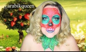 Halloween Tutorial: Calabera Fresa - Strawberry Skull Makeup