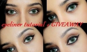 Beginners eyeliner tutorial & Loreal kajal magique review + GIVEAWAY
